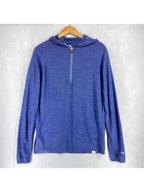 Merino Tech Wool Base Layer Mens XXL Purple Knit Running Pullover Sweater